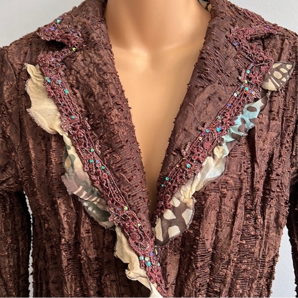 Gorgeous designer Alberto Makali brown jacket L, very flattering - Picture 3 of 8